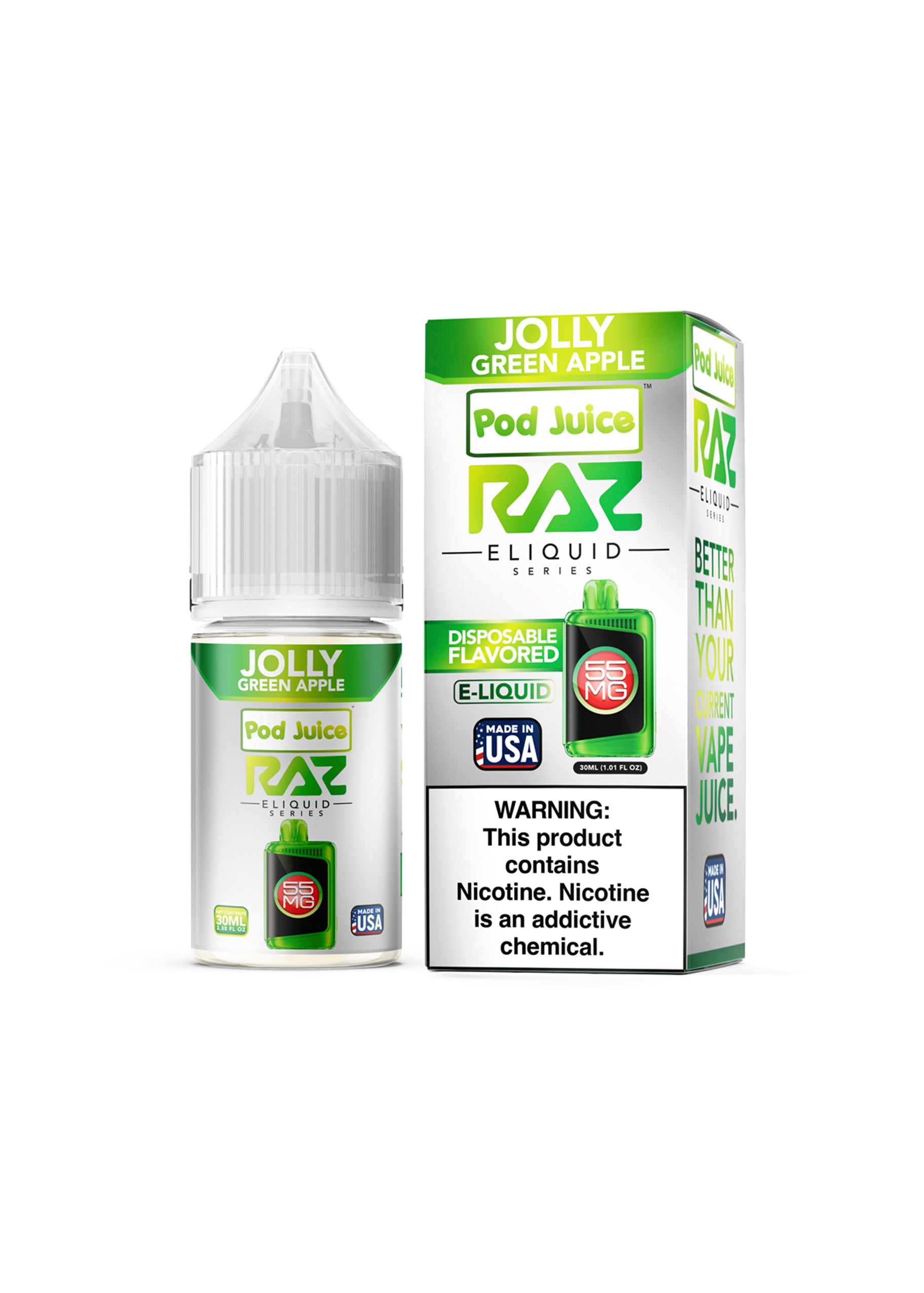 RAZ x Pod Juice Salt Jolly Green Apple