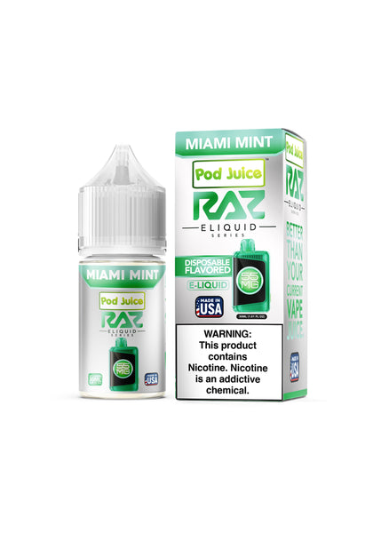 how much is elf bar vape Raz X Pod Juice - Miami Mint 30ml 1 Pod Juice X Raz Miami Mint Salt 30mL