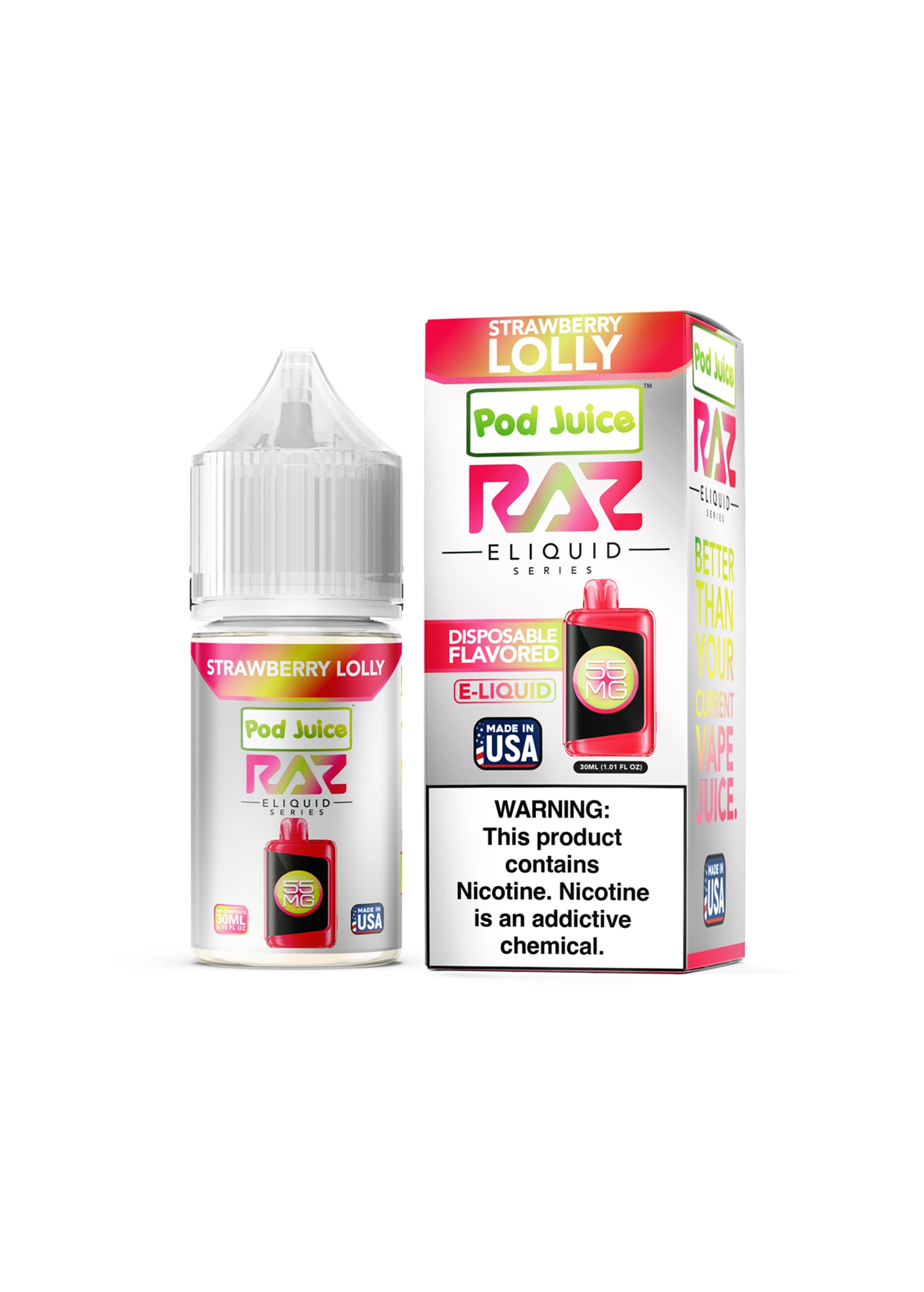 RAZ x Pod Juice Salt Strawberry Lolly