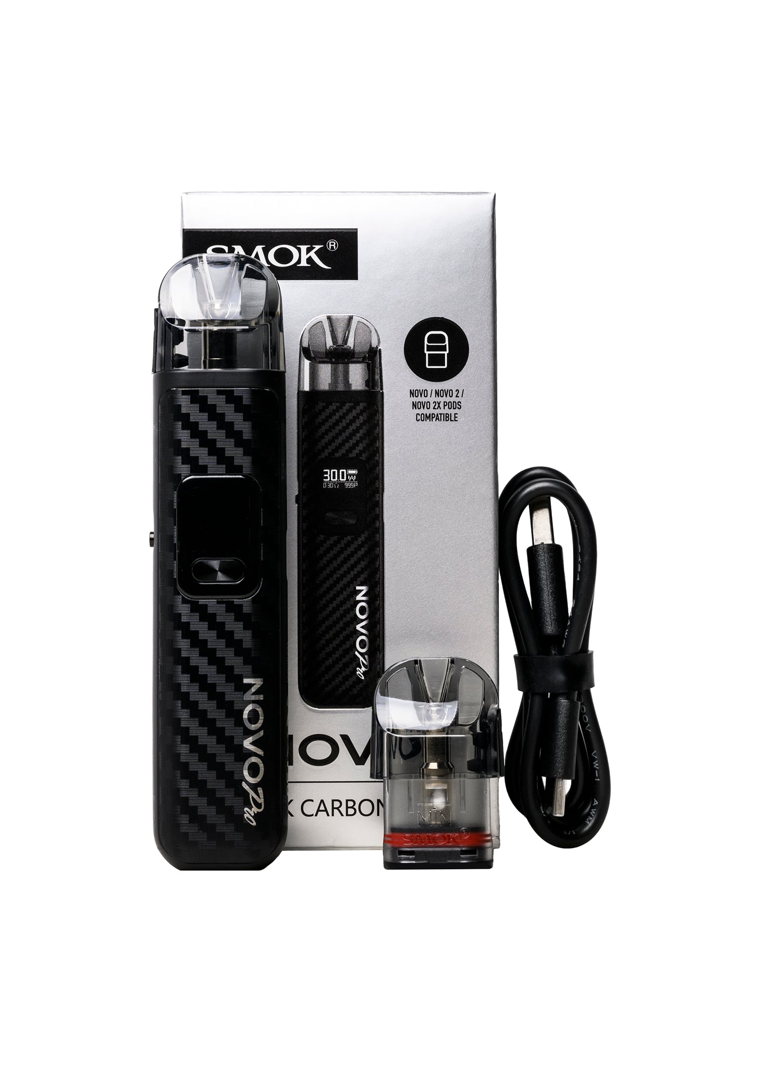 SMOK Novo Pro Silver Carbon Fiber