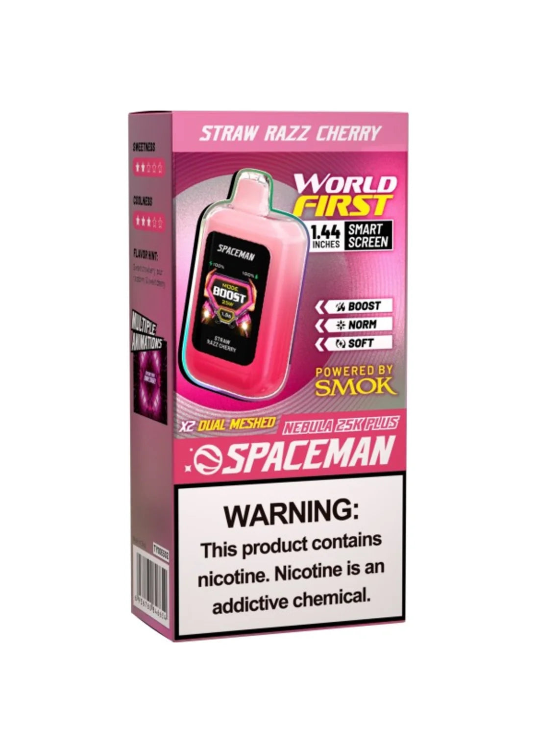SMOK Spaceman Nebula 25K Plus Straw Razz Cherry | GetPop SMOK Spaceman Nebula 25K Plus Straw Razz Cherry | GetPop