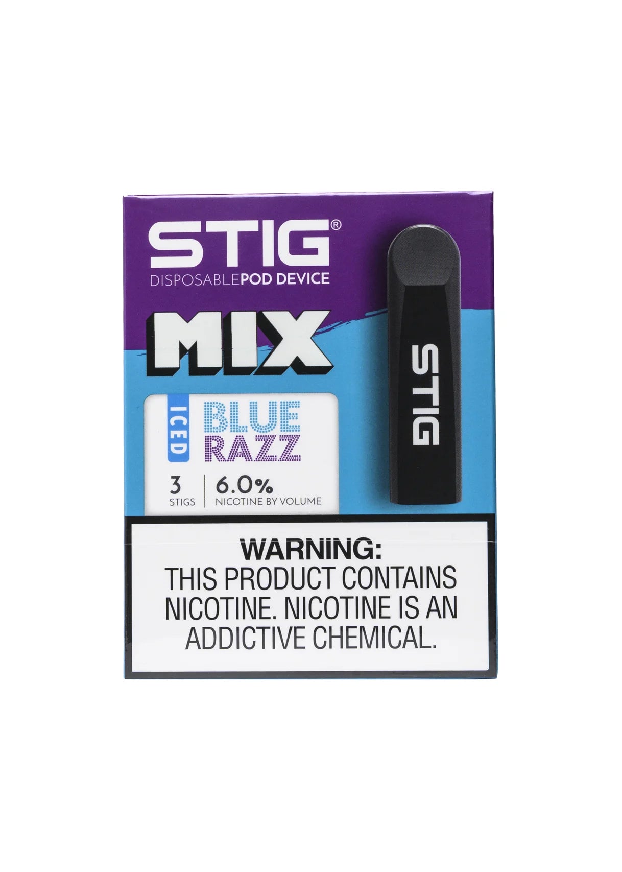 STIG Iced Blue Razz product packaging