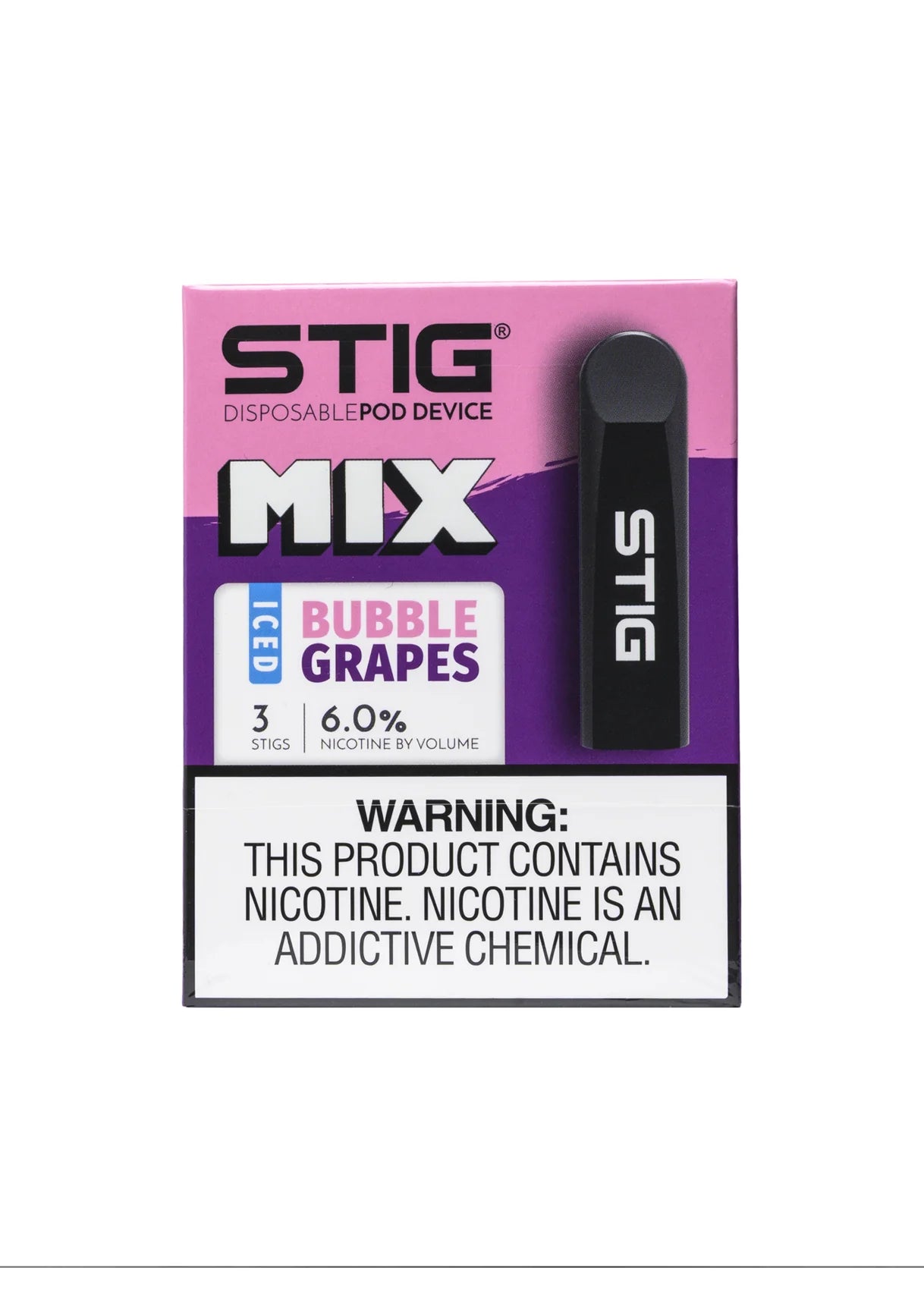 STIG Iced Bubble Grapes product packaging