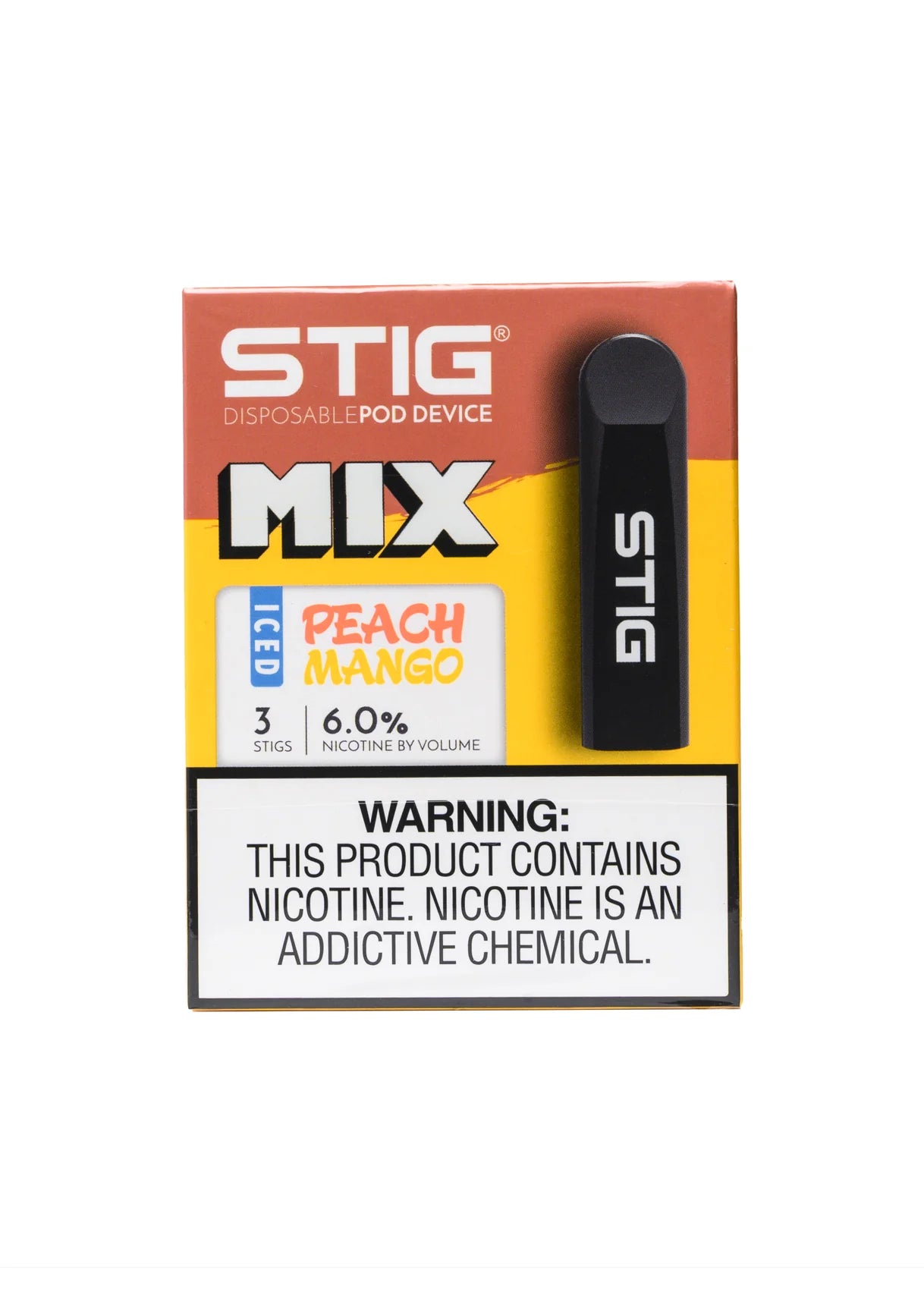 STIG Iced Peach Mango product packaging
