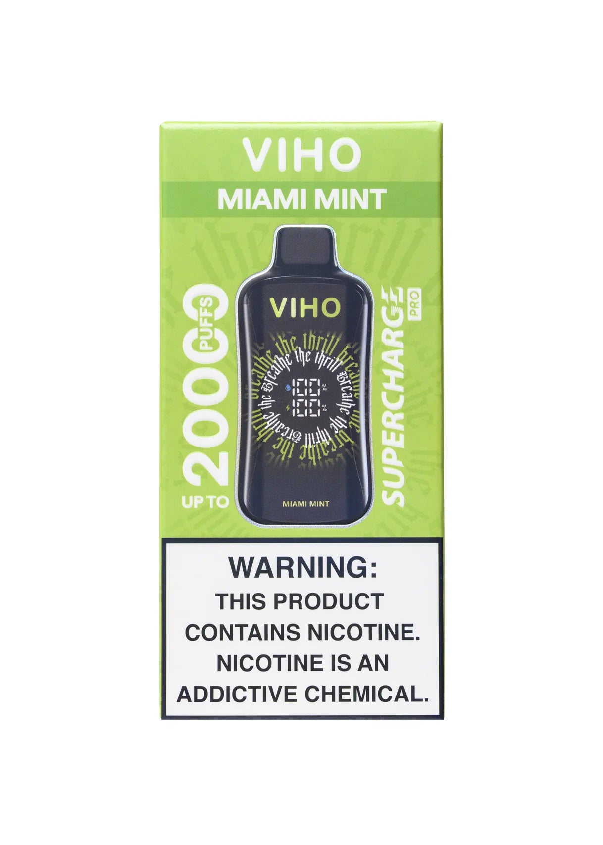 VIHO Supercharge Pro 20K Miami Mint product packaging