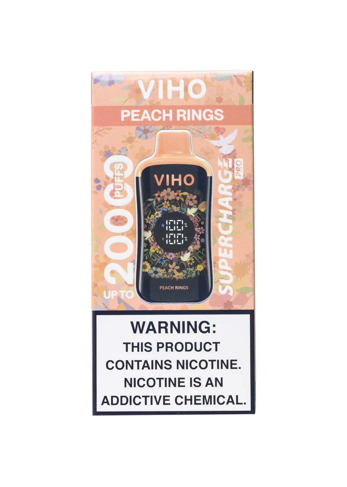 VIHO Supercharge Pro 20K Peach Rings product packaging