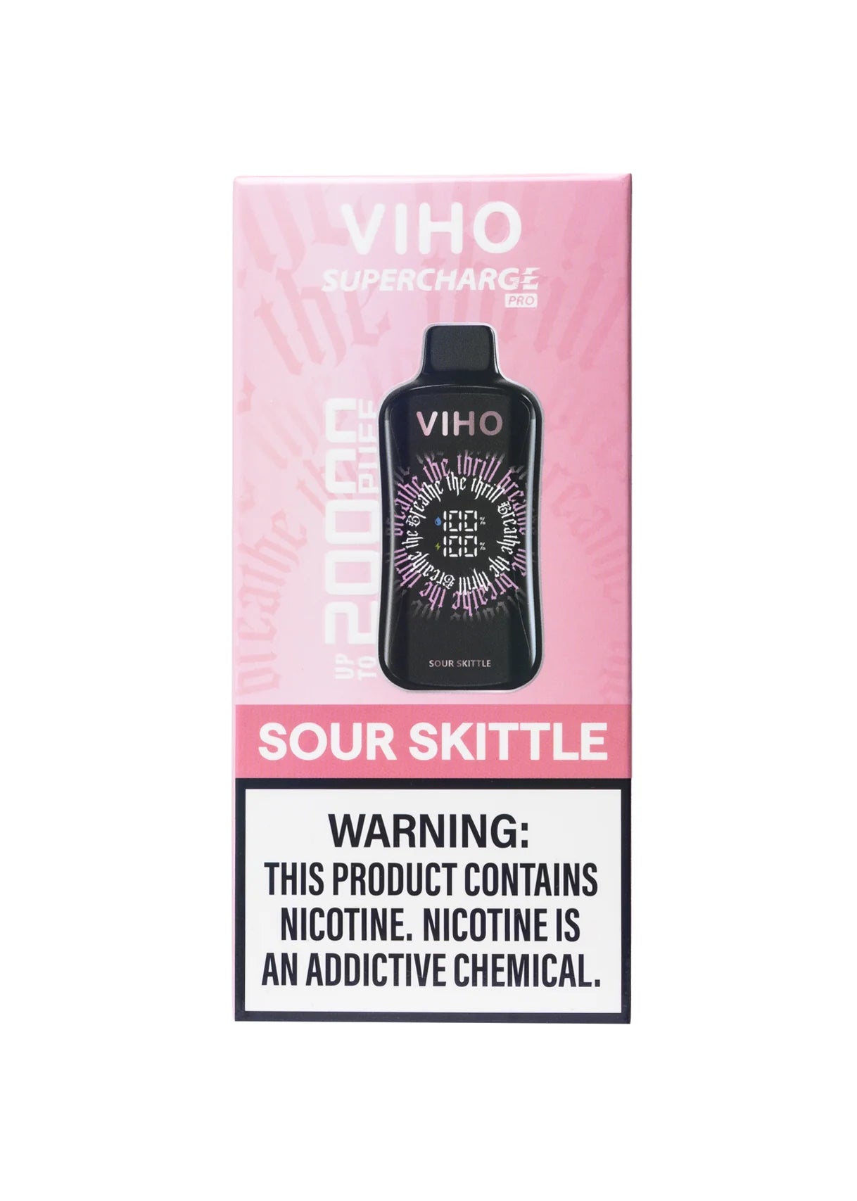 VIHO Supercharge Pro 20K Sour Candy product packaging