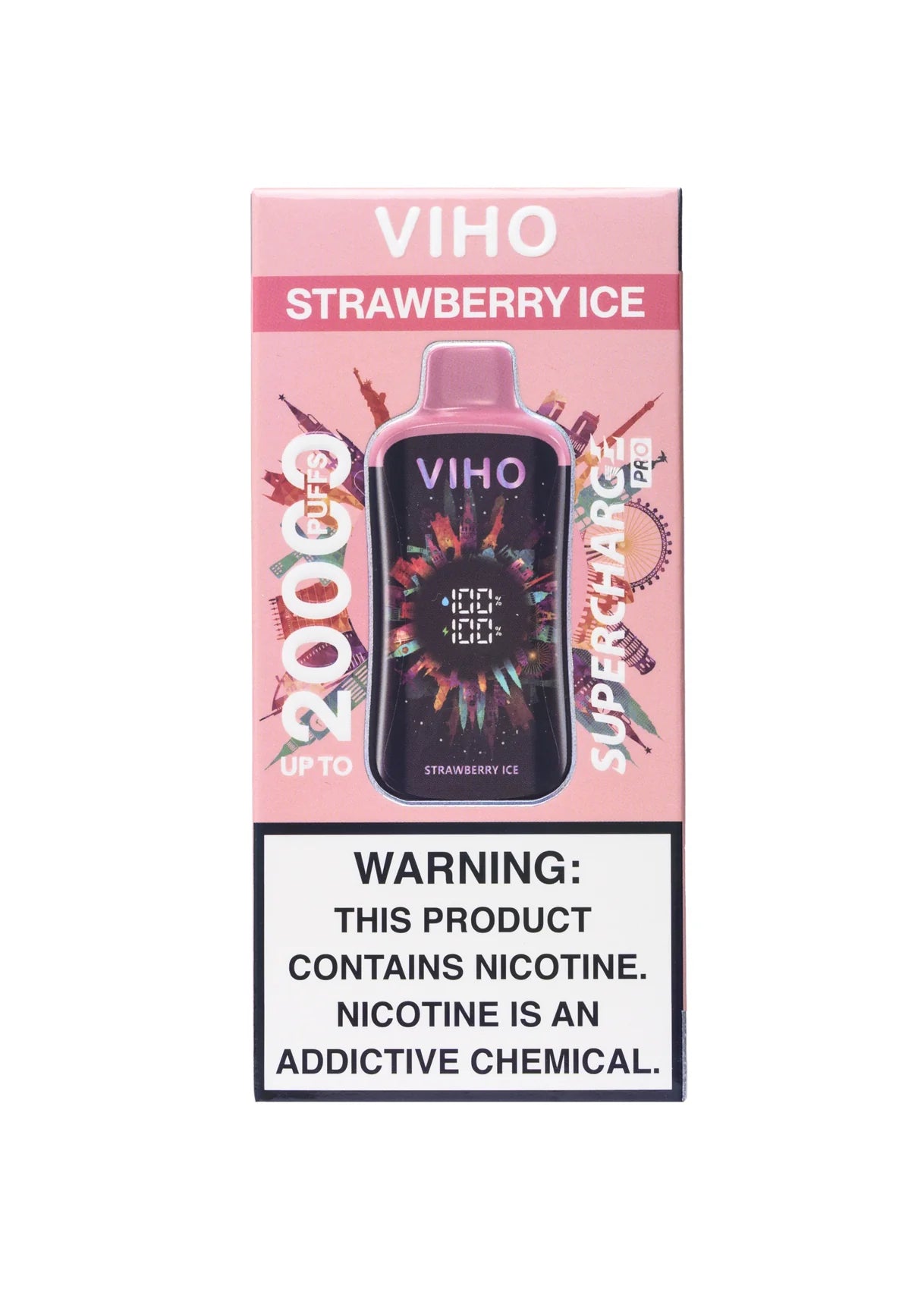 VIHO Supercharge Pro 20K Strawberry Ice product packaging