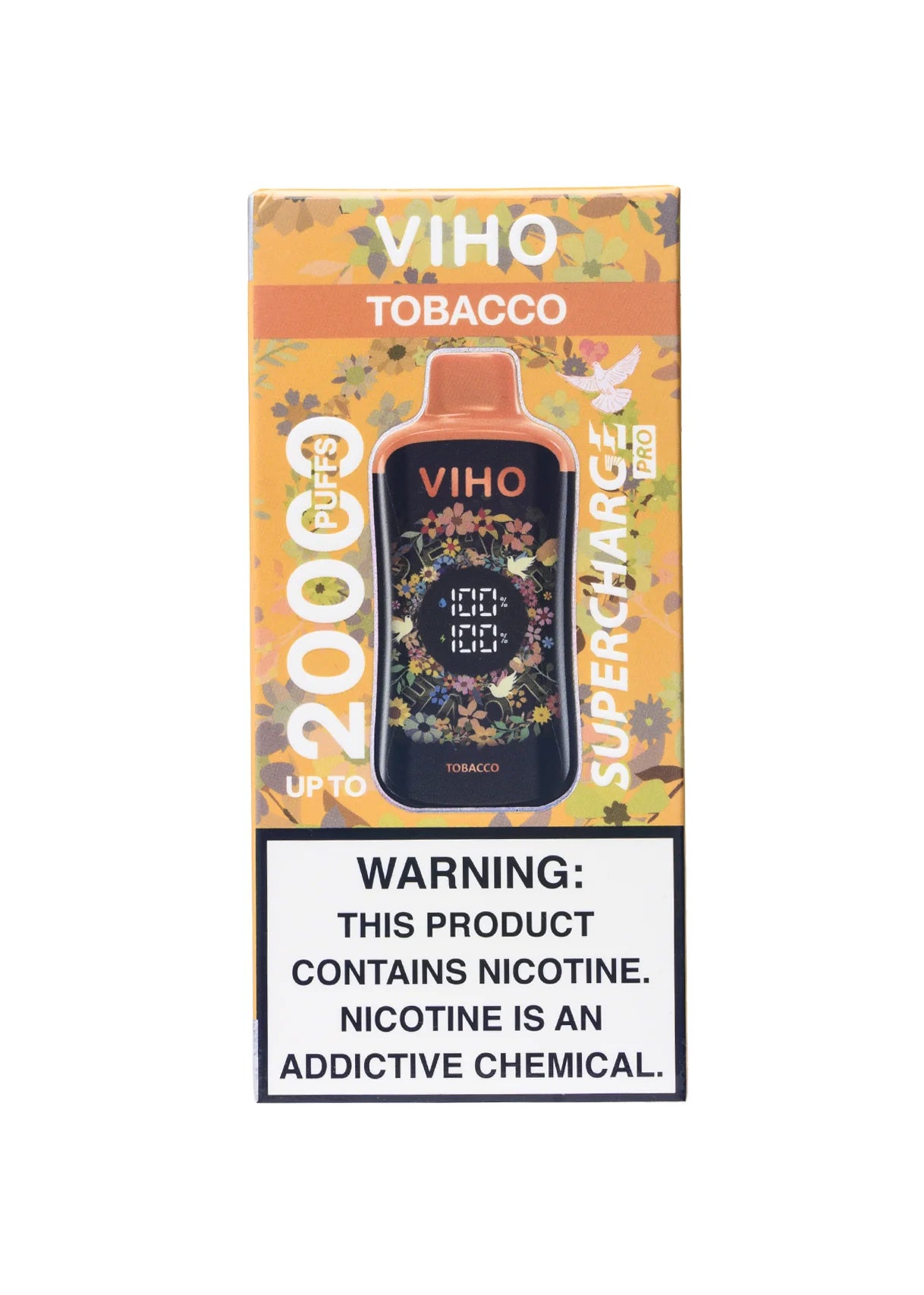 VIHO Supercharge Pro 20K Tobacco product packaging
