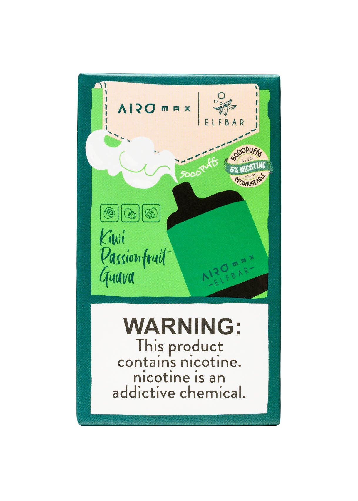elf bar kiwi passionfruit guava 5000 Kiwi Passion Fruit Guava Elf Bar Ultra · Disposable Vape Pen main image 1
