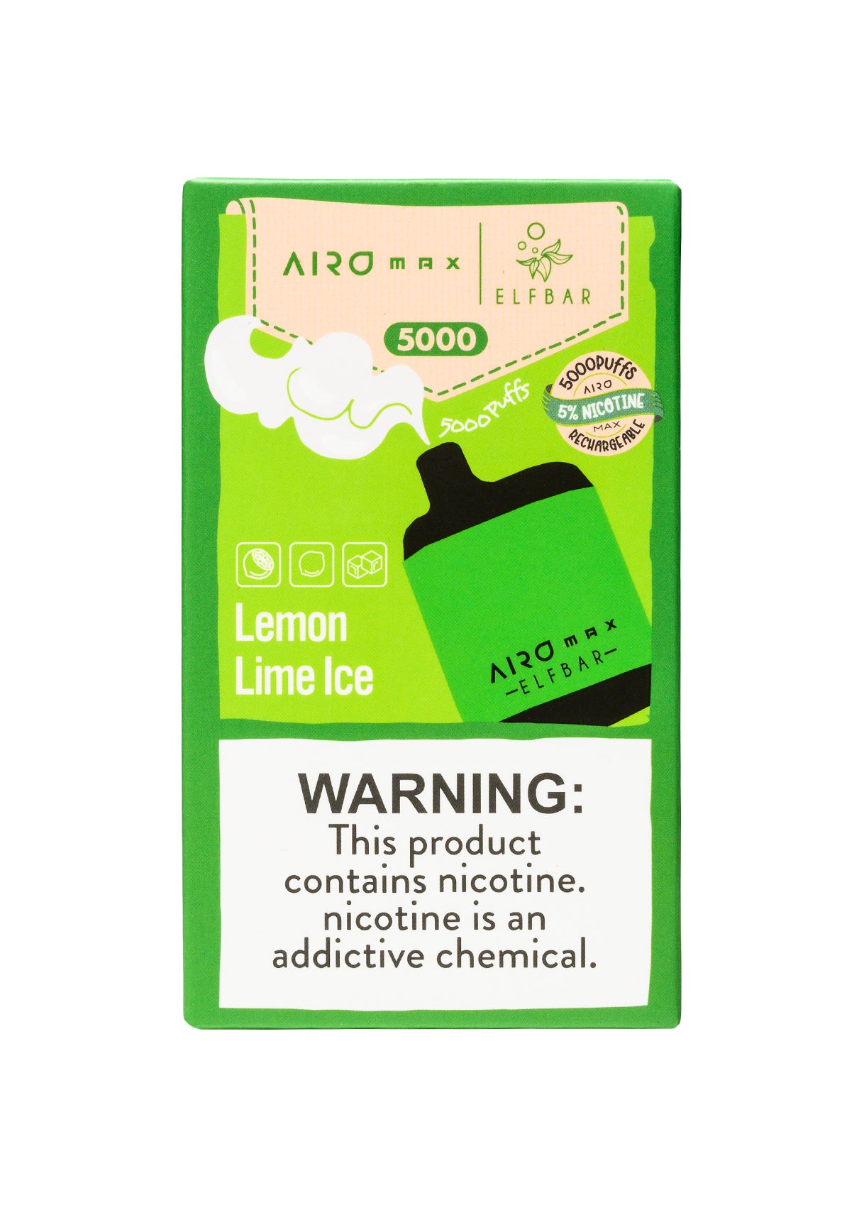 Elf Bar Airo Max 5000 Lemon Lime Ice | GetPop Elf Bar Airo Max 5000 Lemon Lime Ice | GetPop