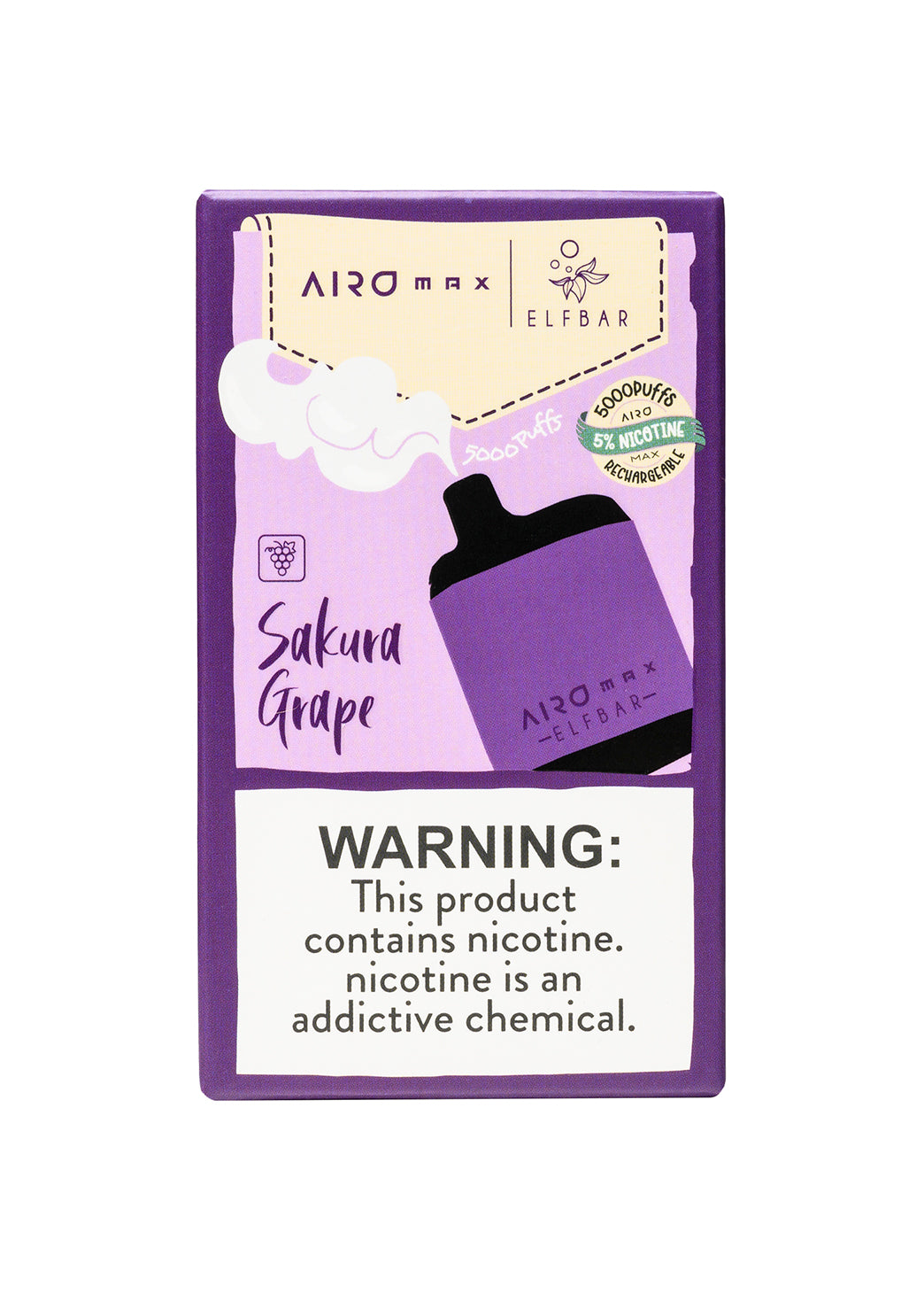 Elf Bar Airo Max 5000 Sakura Grape | GetPop