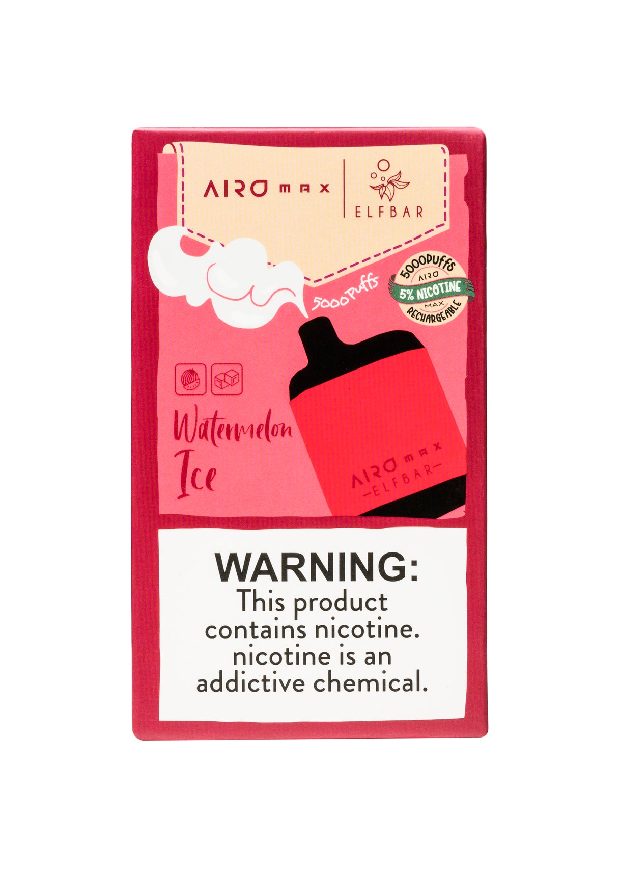 Elf Bar Airo Max 5000 Watermelon Ice | GetPop Elf Bar Airo Max 5000 Watermelon Ice | GetPop