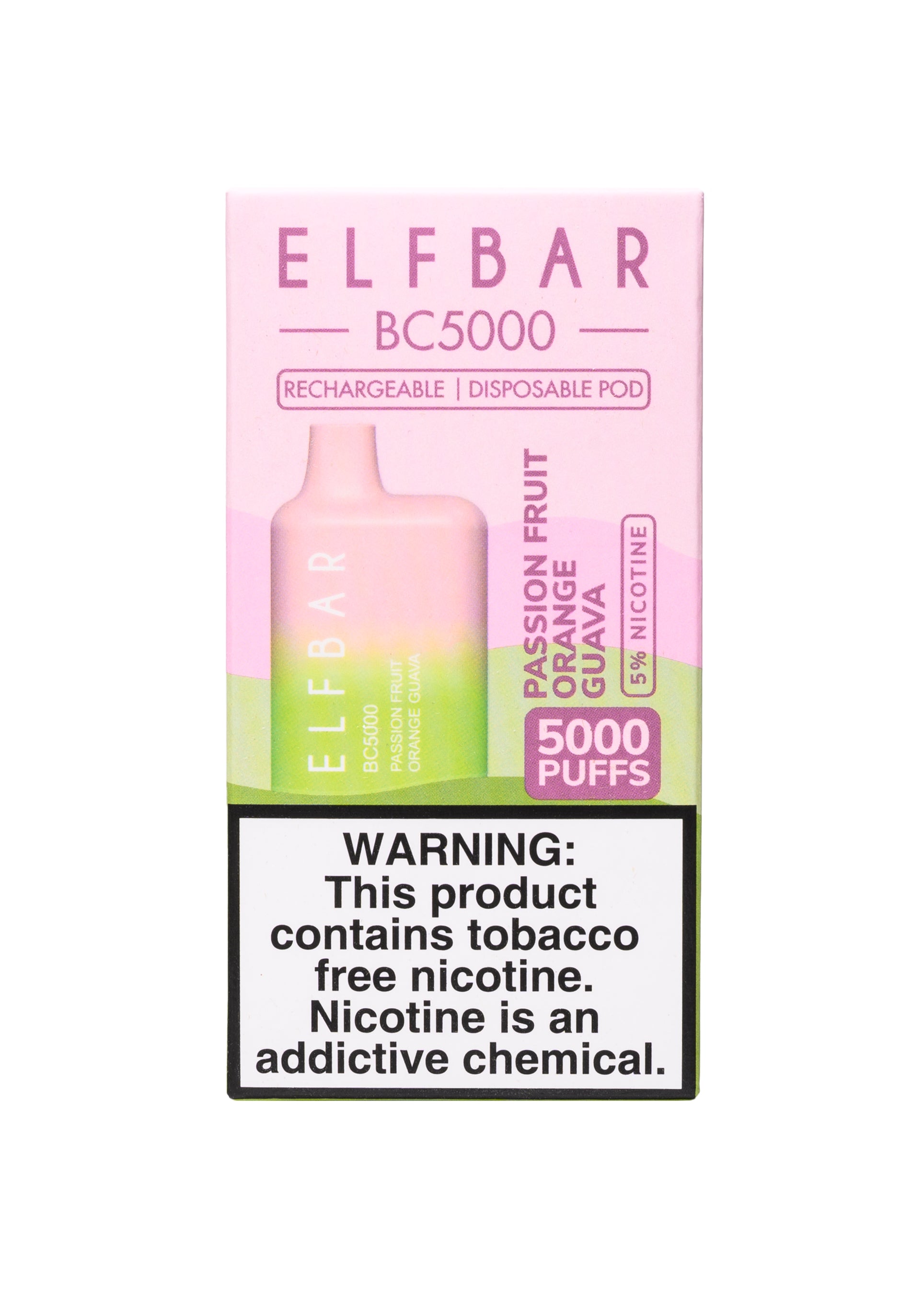 Elf Bar BC5000 Passion Fruit Orange Guava | GetPop Elf Bar BC5000 Passion Fruit Orange Guava | GetPop