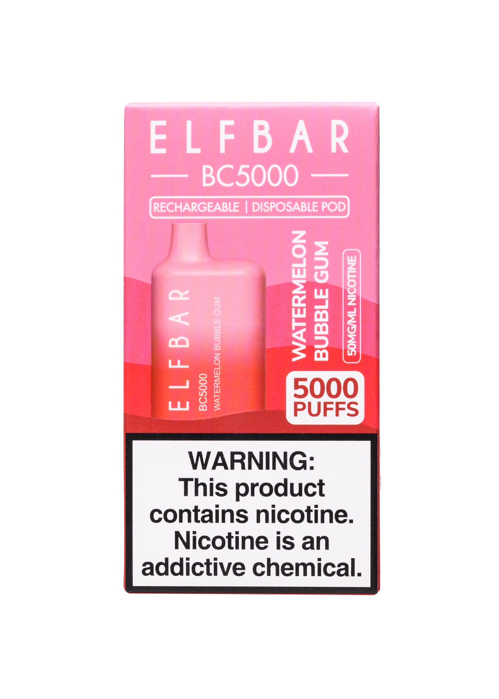 Elf Bar BC5000 Watermelon Bubble Gum | GetPop Elf Bar BC5000 Watermelon Bubble Gum | GetPop