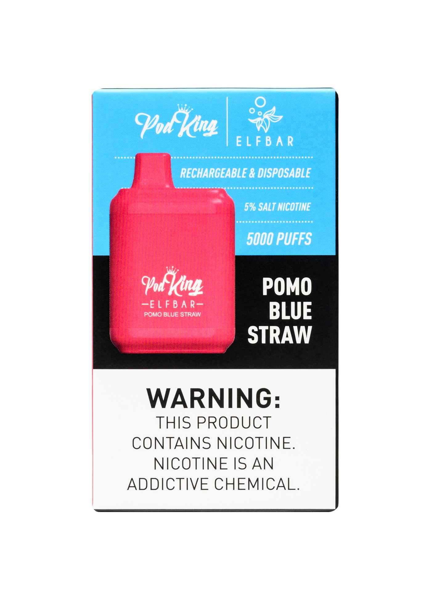 Elf Bar x Pod King XC5000 Pomo Blue Straw | GetPop Elf Bar x Pod King XC5000 Pomo Blue Straw | GetPop