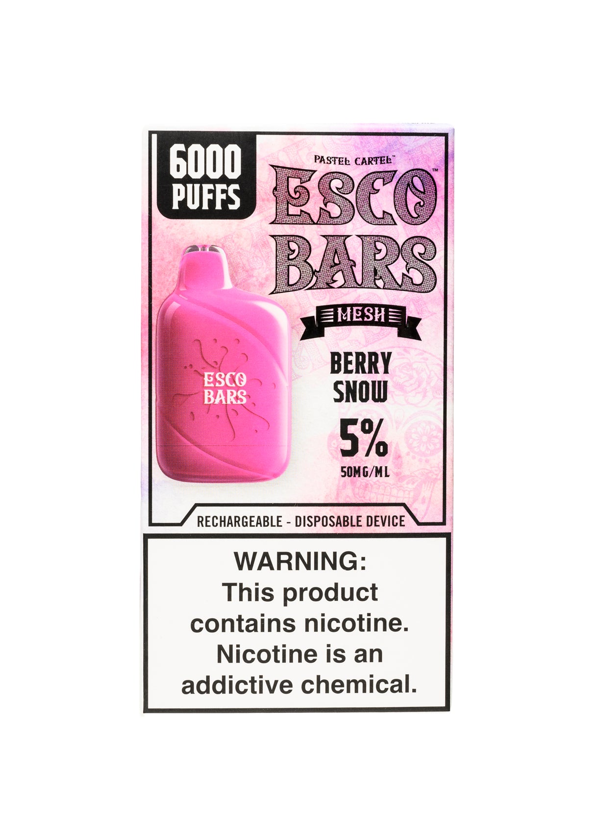 Esco Bars Mesh 6000 Berry Snow (Strawberry Ice)