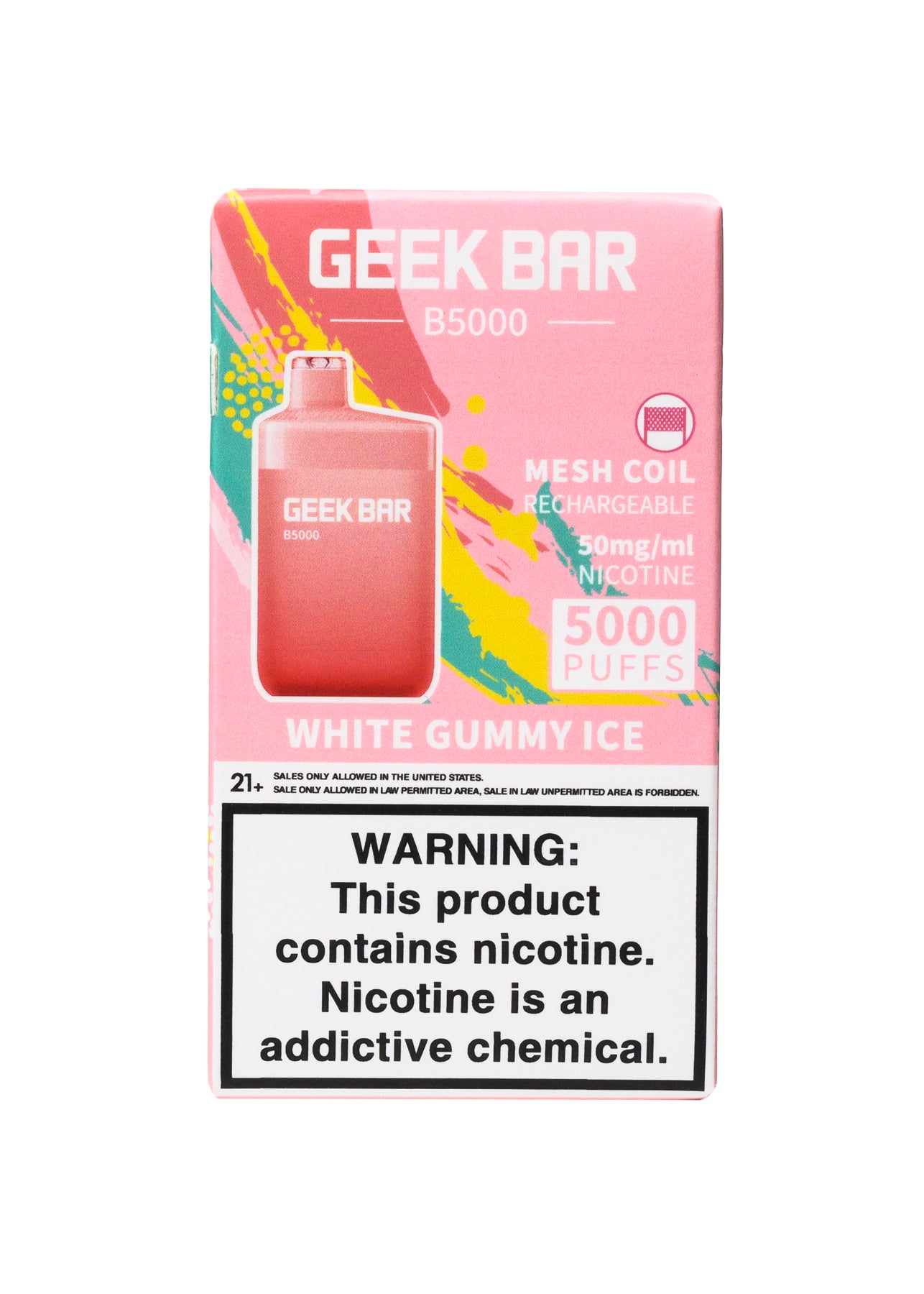 Geek Bar B5000 White Gummy Ice | GetPop Geek Bar B5000 White Gummy Ice | GetPop