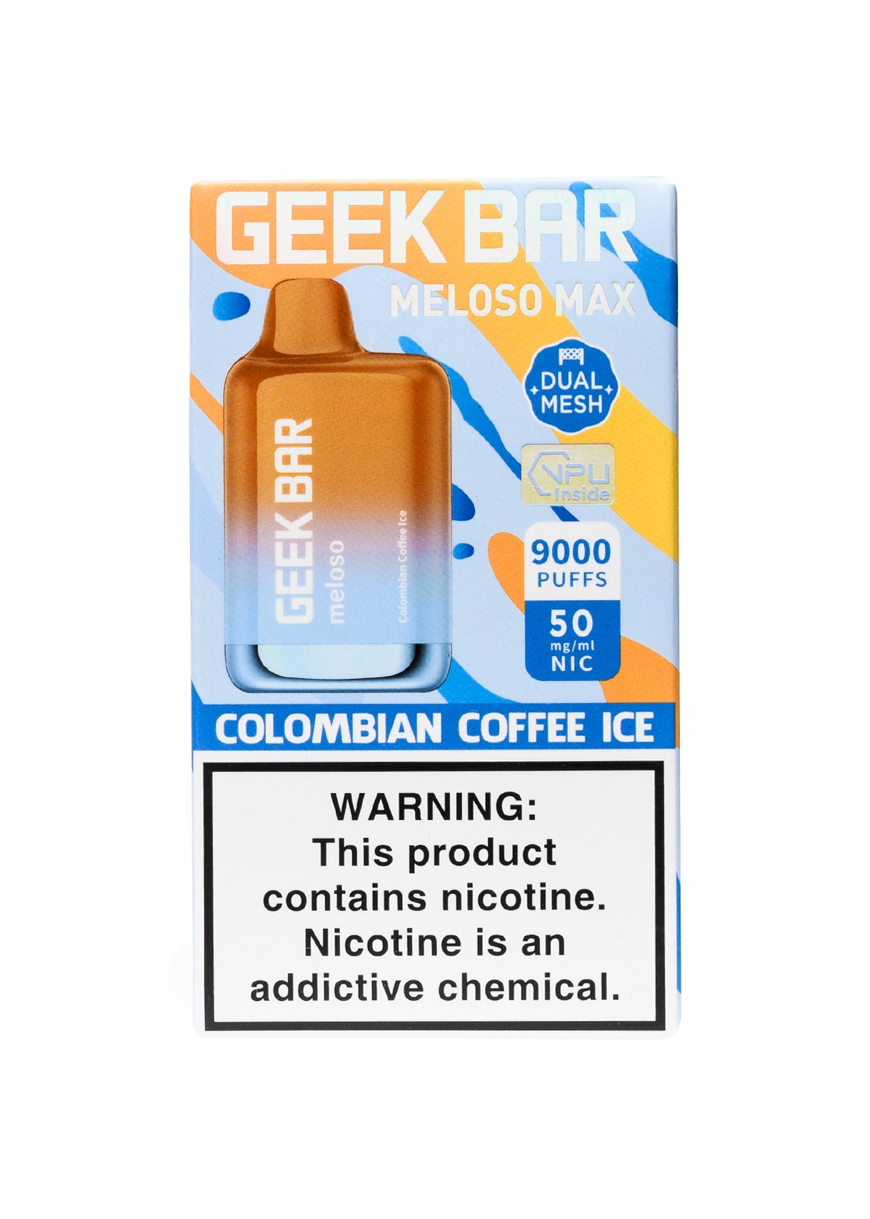 Geek Bar Meloso Max 9000 Columbian Coffee Ice | GetPop Geek Bar Meloso Max 9000 Columbian Coffee Ice | GetPop