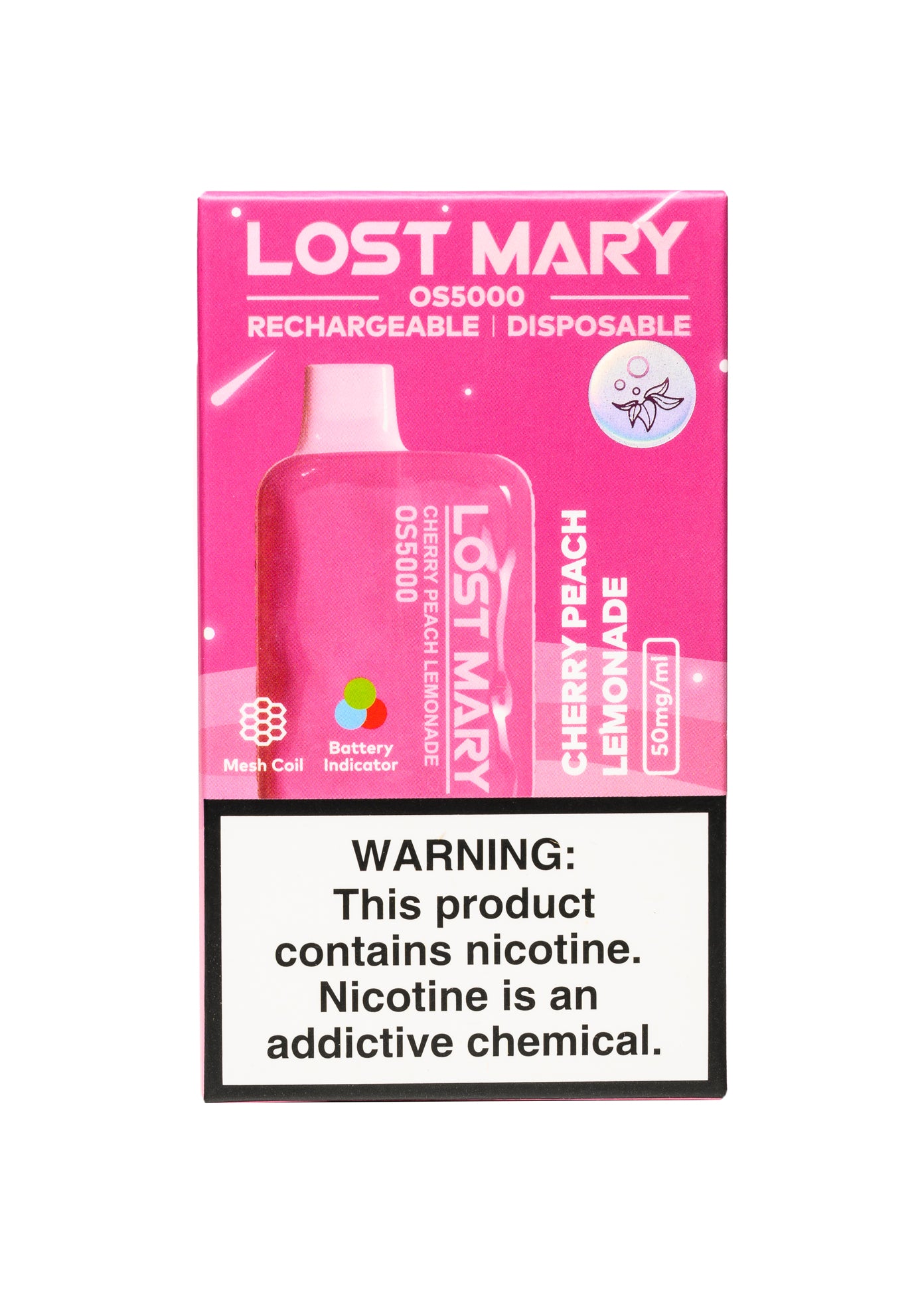 Lost Mary OS5000 Cherry Peach Lemonade | GetPop Lost Mary OS5000 Cherry Peach Lemonade | GetPop