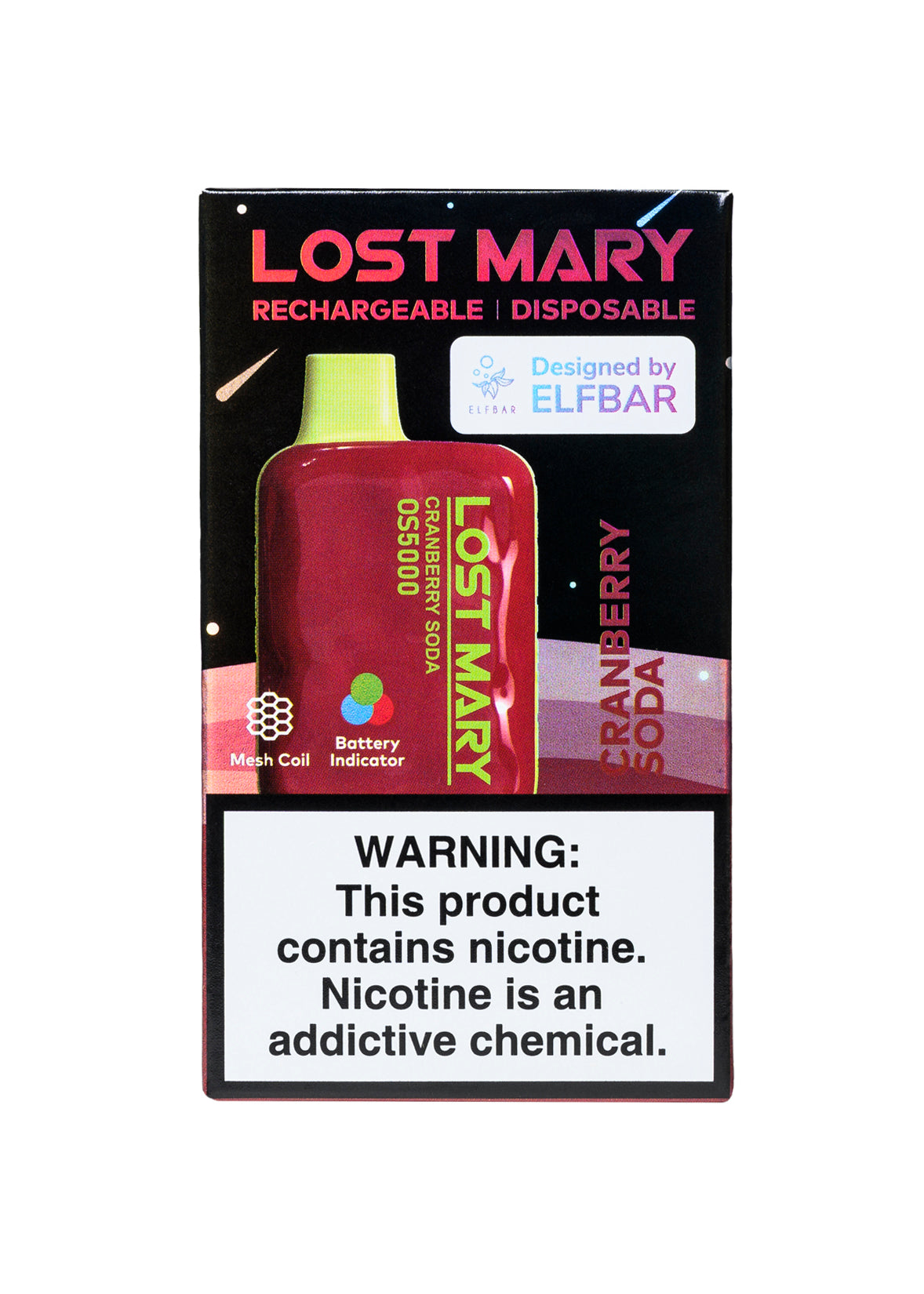 Lost Mary OS5000 Cranberry Soda / Cranberry Qi | GetPop Lost Mary OS5000 Cranberry Soda / Cranberry Qi | GetPop