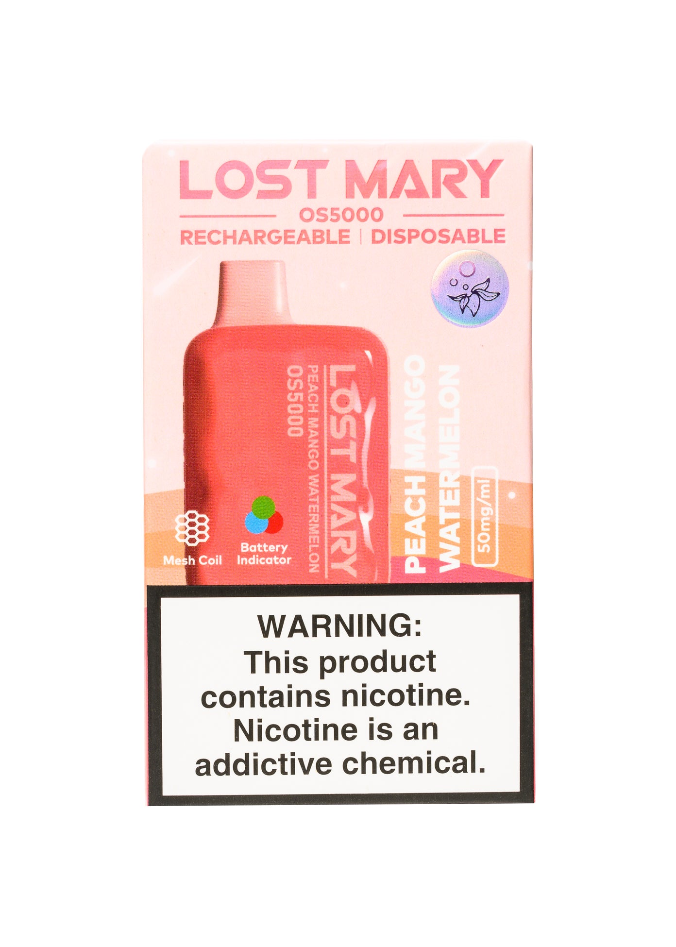 Lost Mary OS5000 Peach Mango Watermelon | GetPop Lost Mary OS5000 Peach Mango Watermelon | GetPop