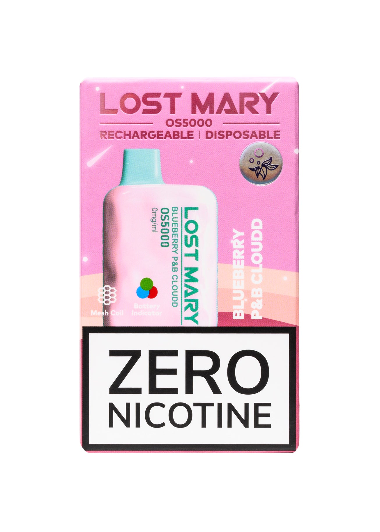 Lost Mary OS5000 ZERO Blueberry P&B Cloudd 0% | GetPop Lost Mary OS5000 ZERO Blueberry P&B Cloudd 0% | GetPop