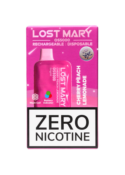 Lost Mary OS5000 ZERO Cherry Peach Lemonade 0% | GetPop Lost Mary OS5000 ZERO Cherry Peach Lemonade 0% | GetPop