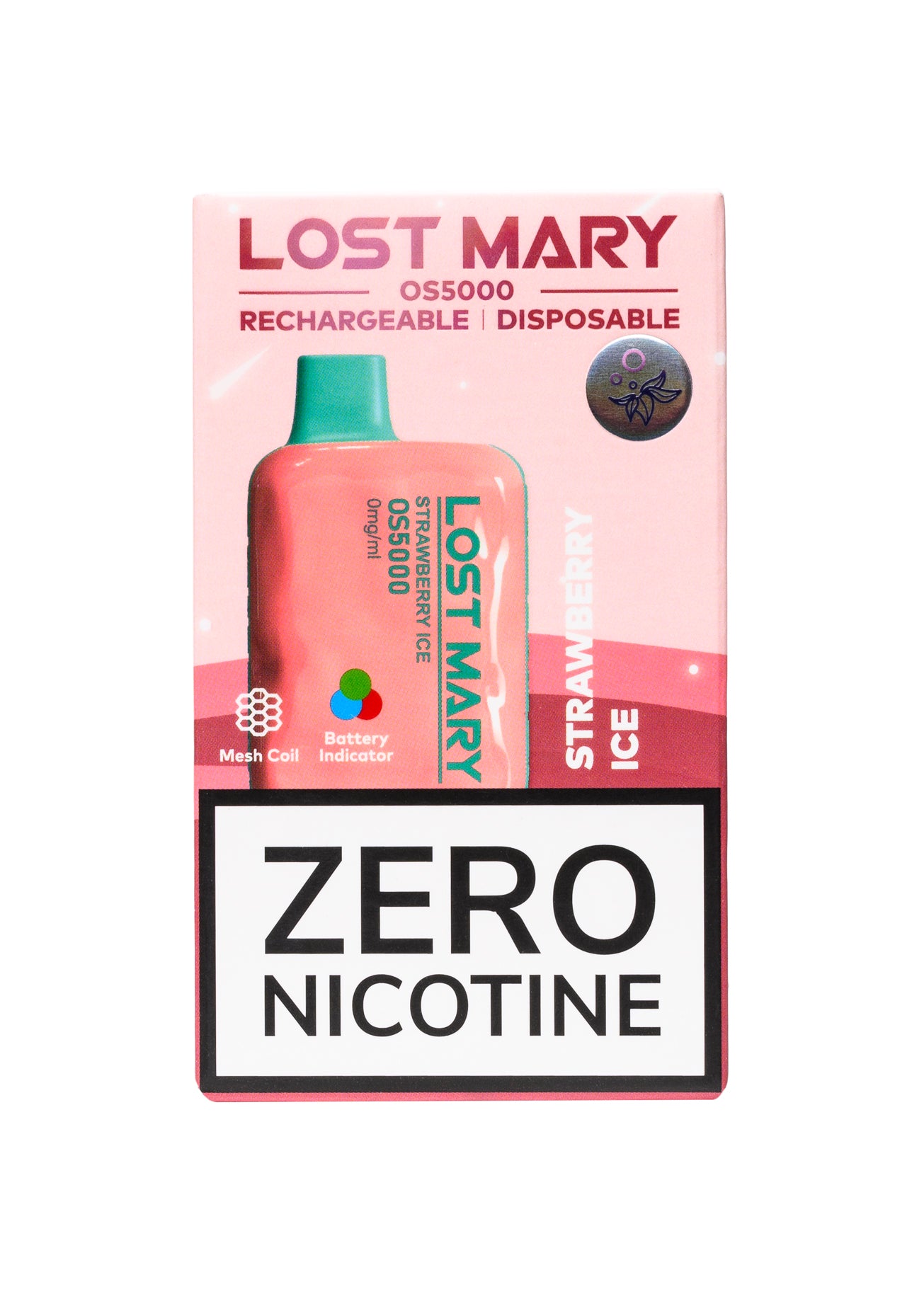 Lost Mary OS5000 ZERO Strawberry Ice 0% | GetPop Lost Mary OS5000 ZERO Strawberry Ice 0% | GetPop