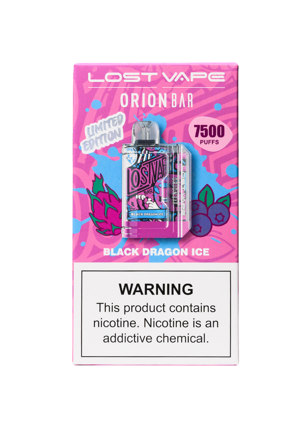 Lost Vape Orion Bar 7500 Black Dragon Ice | GetPop Lost Vape Orion Bar 7500 Black Dragon Ice | GetPop