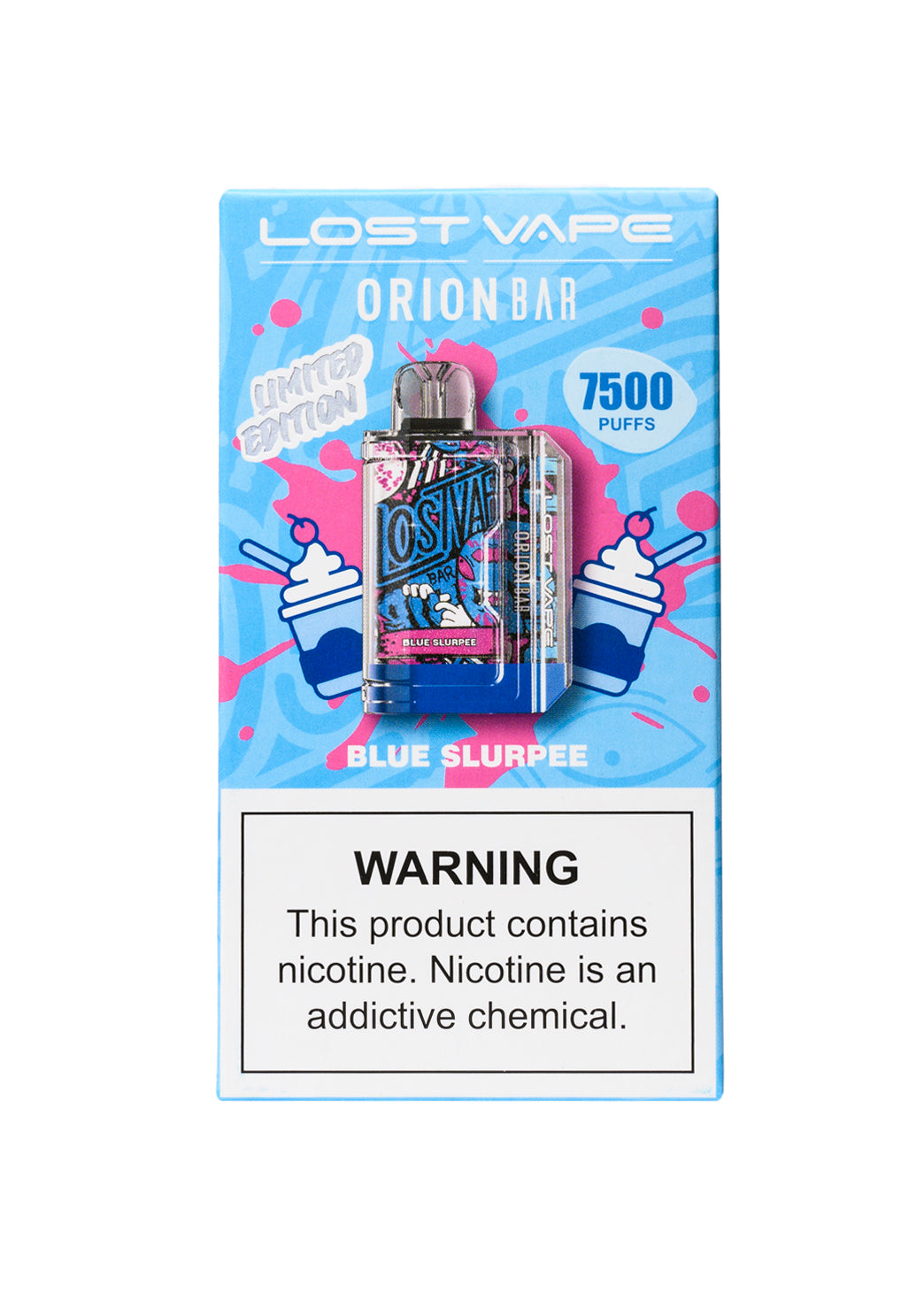 Lost Vape Orion Bar 7500 Blue Slurpie | GetPop Lost Vape Orion Bar 7500 Blue Slurpie | GetPop