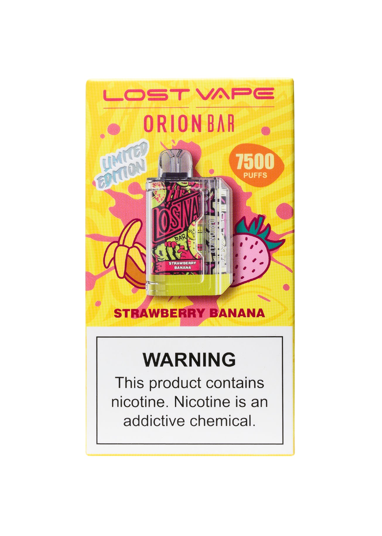 Lost Vape Orion Bar 7500 Strawberry Banana | GetPop Lost Vape Orion Bar 7500 Strawberry Banana | GetPop
