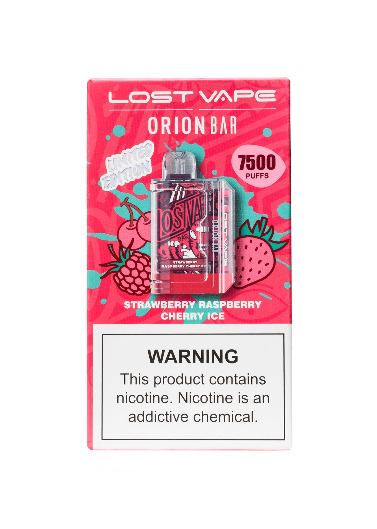 Lost Vape Orion Bar 7500 Strawberry Raspberry Cherry Ice