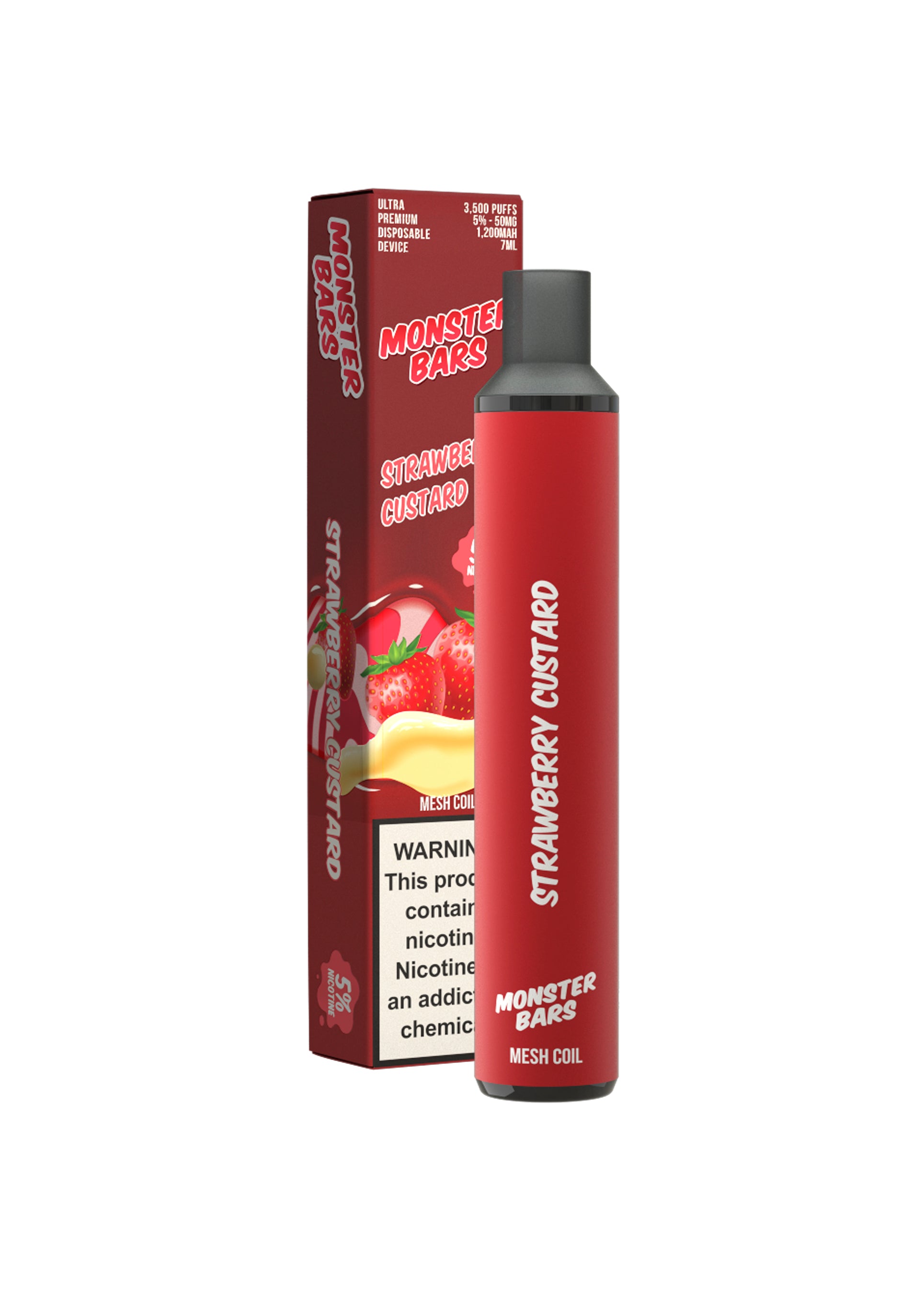 Monster Bars 3500 Strawberry Custard | GetPop Monster Bars 3500 Strawberry Custard | GetPop