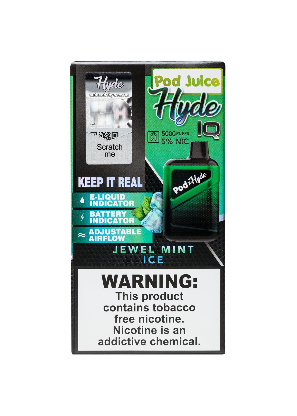 Pod Juice x Hyde IQ 5000 Jewel Mint Ice | GetPop Pod Juice x Hyde IQ 5000 Jewel Mint Ice | GetPop