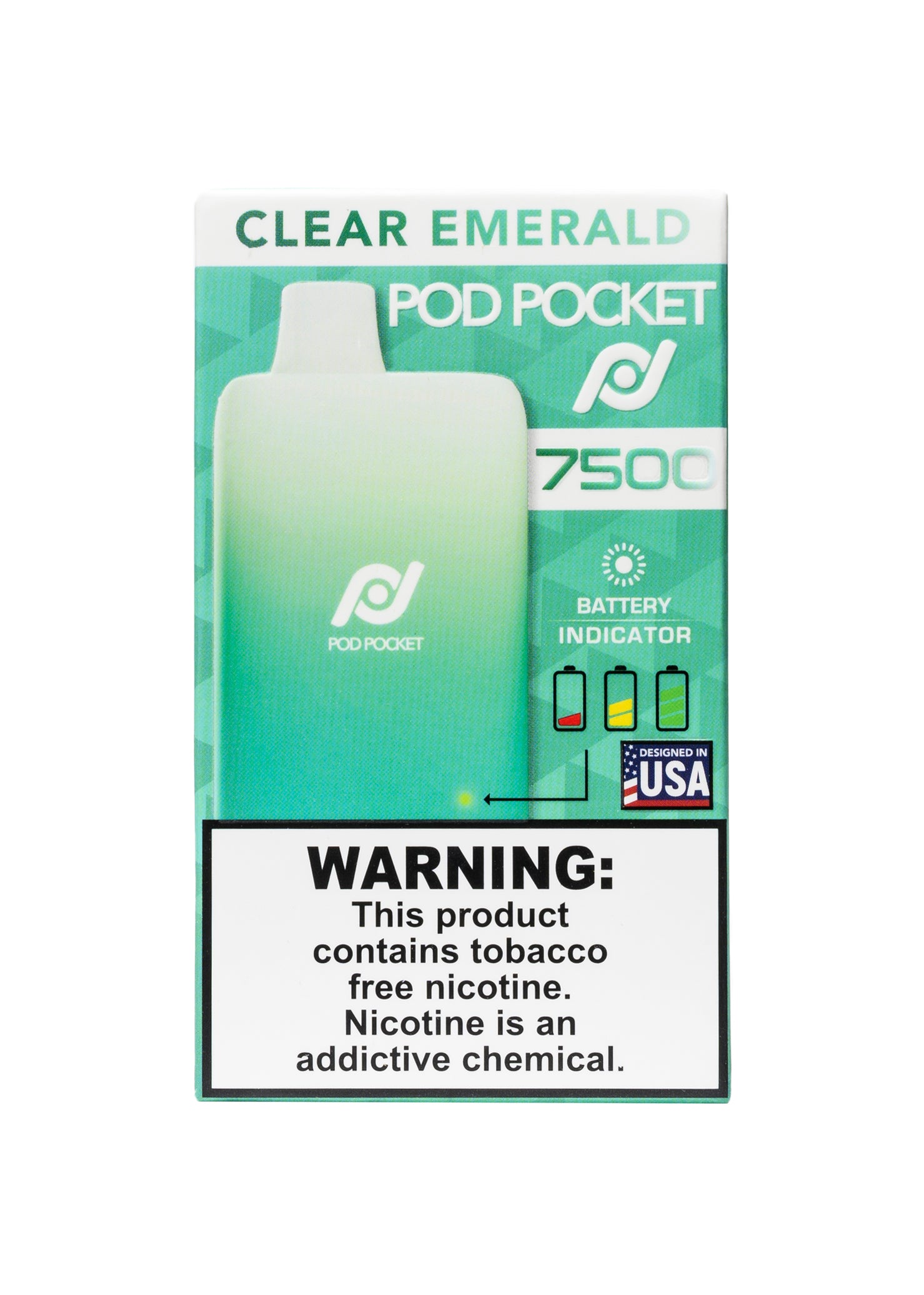 Pod Pocket 7500 Clear Emerald | GetPop Pod Pocket 7500 Clear Emerald | GetPop